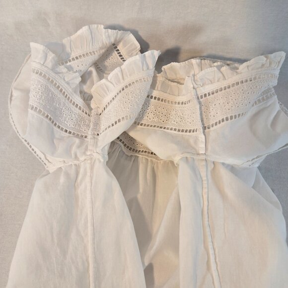 & OTHER STORIES Cottagecore Embroidered A-Line Ruffle WHITE Top Size 4 LIKE NEW! - Picture 11 of 16